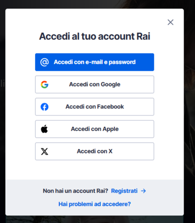 Registrazione rai